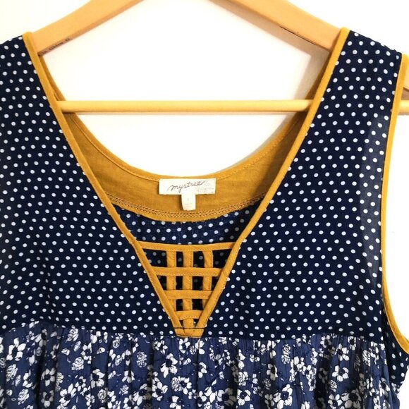 Mystree Boho Mixed Pattern Tee Artsy Size S - Picture 2 of 4